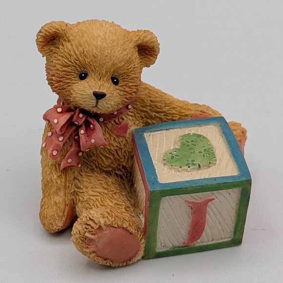 Cherished Teddies Bear with ABC "J" Block (158488J) 1995 - Picture 1 of 10